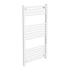 Diamond Heated Towel Rail - W500 x H1000mm - White - Straight