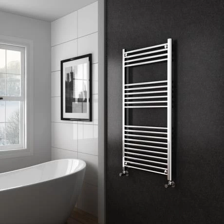 Diamond Heated Towel Rail - 600mm x 1200mm - Chrome - Straight 4 Diamond Heated Towel Rail - 600mm x 1200mm - Chrome - Straight - Image 2
