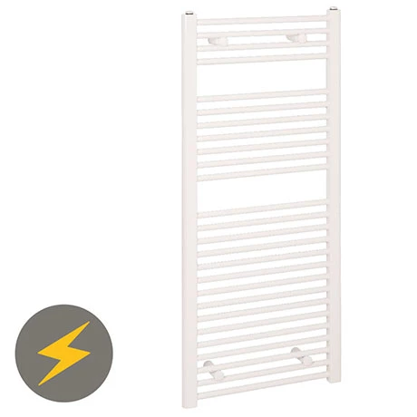 Reina Diva H1200 x W500mm White Flat Electric Towel Rail 3 Reina Diva H1200 x W500mm White Flat Electric Towel Rail