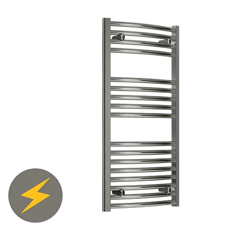 Reina Diva H1600 x W400mm Chrome Curved Electric Towel Rail 2 Reina Diva H1600 x W400mm Chrome Curved Electric Towel Rail