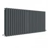 Hudson Reed Revive 600 x 1398mm Horizontal Double Panel Radiator - Anthracite - HLA40D -Cheap Bathroom Heating Store HLA40D P