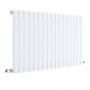 Hudson Reed Sloane 600 x 992mm Horizontal Single Panel Radiator - Satin White - HLW56 1 Hudson Reed Sloane 600 x 992mm Horizontal Single Panel Radiator - Satin White - HLW56 -Cheap Bathroom Heating Store HLW56 P