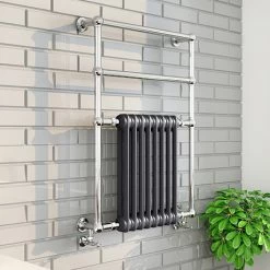 Keswick Anthracite Traditional Wall Hung Towel Rail Radiator (825 x 673mm)