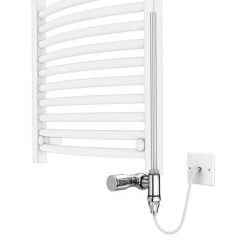 Cube 600 x 1100mm Heated Towel Rail (incl. Valves + Electric Heating Kit) 8 Cube 600 x 1100mm Heated Towel Rail (incl. Valves + Electric Heating Kit) -Cheap Bathroom Heating Store KUB612C EHK d1 460