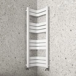 Milan Corner White 1200 x 300 x 300 Heated Towel Rail