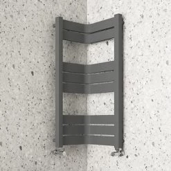 Milan Corner Anthracite 850 x 300 x 300 Heated Towel Rail
