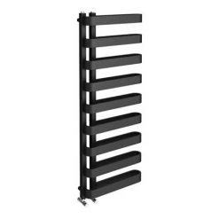 Milan Curved Anthracite 1300 x 500 Designer Flat Panel Heated Towel Rail - 9 Sections -Cheap Bathroom Heating Store MCTR135A1 d4 460
