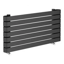 Milan Curved Anthracite 1000 x 500 Horizontal Designer Flat Panel Heated Towel Rail -Cheap Bathroom Heating Store MCTR5105A3 d3 460