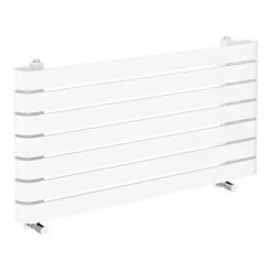 Milan Curved White 1000 x 500 Horizontal Designer Flat Panel Heated Towel Rail -Cheap Bathroom Heating Store MCTR5105W3 d3 460