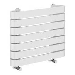 Milan Curved White 600 x 500 Horizontal Designer Flat Panel Heated Towel Rail -Cheap Bathroom Heating Store MCTR56W3 d3 460