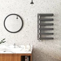Milan Curved Anthracite 850 x 500 Designer Flat Panel Heated Towel Rail - 6 Sections 9 Milan Curved Anthracite 850 x 500 Designer Flat Panel Heated Towel Rail - 6 Sections -Cheap Bathroom Heating Store MCTR855A1 d2 460