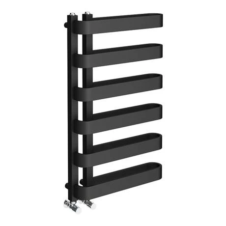 Milan Curved Anthracite 850 x 500 Designer Flat Panel Heated Towel Rail - 6 Sections 6 Milan Curved Anthracite 850 x 500 Designer Flat Panel Heated Towel Rail - 6 Sections - Image 4
