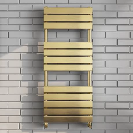 Arezzo Brushed Brass 1200 x 500 Heated Towel Rail 4 Arezzo Brushed Brass 1200 x 500 Heated Towel Rail - Image 2