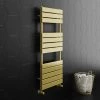 Arezzo Brushed Brass 1200 x 500 Heated Towel Rail -Cheap Bathroom Heating Store MIL12BB N P