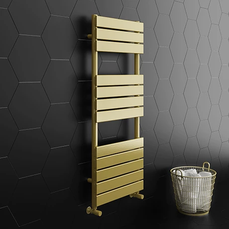 Arezzo Brushed Brass 1200 x 500 Heated Towel Rail 3 Arezzo Brushed Brass 1200 x 500 Heated Towel Rail