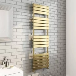 Arezzo Brushed Brass 1600 x 500 Heated Towel Rail -Cheap Bathroom Heating Store MIL16BB L 460