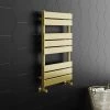 Arezzo Brushed Brass 800 x 500 Heated Towel Rail 2 Arezzo Brushed Brass 800 x 500 Heated Towel Rail -Cheap Bathroom Heating Store MIL8BB n p