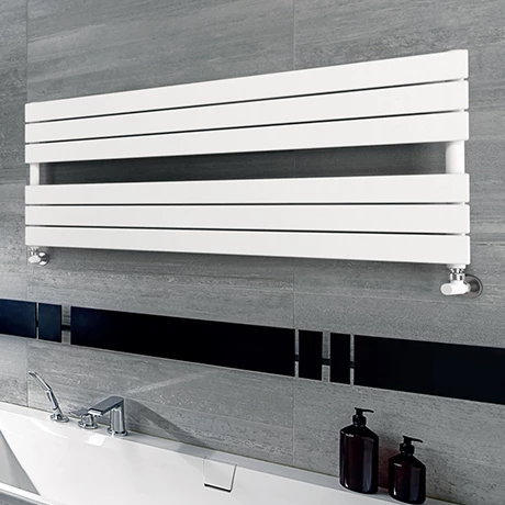 Milan Horizontal Heated Towel Rail - White (534 x 1200mm) 3 Milan Horizontal Heated Towel Rail - White (534 x 1200mm)