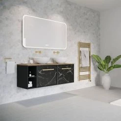 Crosswater MPRO 480 x 1140mm Electric Only Towel Rail - Brushed Brass Effect - MP48X1140FELEC 9 Crosswater MPRO 480 x 1140mm Electric Only Towel Rail - Brushed Brass Effect - MP48X1140FELEC -Cheap Bathroom Heating Store MP48X1140FELEC D2 460