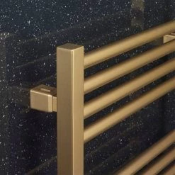 Crosswater MPRO 480 x 1380mm Heated Towel Rail - Brushed Brass Effect - MP48X13800F -Cheap Bathroom Heating Store MP48X1140F D2 460 1