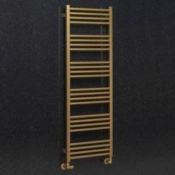 Crosswater MPRO 480 x 1380mm Heated Towel Rail - Brushed Brass Effect - MP48X13800F -Cheap Bathroom Heating Store MP48X13800F D2 460