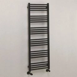 Crosswater MPRO 480 x 1380mm Heated Towel Rail - Matt Black - MP48X1380MB -Cheap Bathroom Heating Store MP48X1380MB D2 460