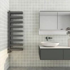 Milan Anthracite U-Shaped Heated Towel Rail - 1300 x 400mm -Cheap Bathroom Heating Store MUTR130A d2 460