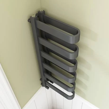 Milan Anthracite U-Shaped Heated Towel Rail - 850 x 300mm 4 Milan Anthracite U-Shaped Heated Towel Rail - 850 x 300mm - Image 2