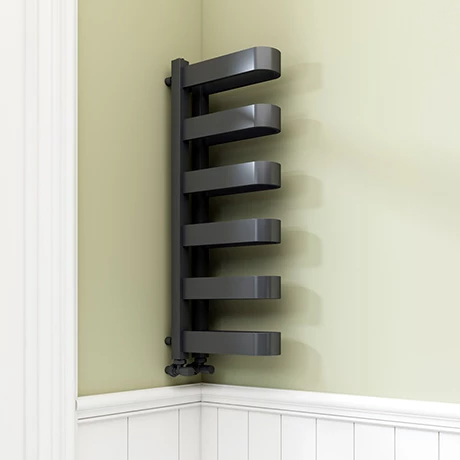 Milan Anthracite U-Shaped Heated Towel Rail - 850 x 300mm 3 Milan Anthracite U-Shaped Heated Towel Rail - 850 x 300mm