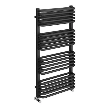 Monza 500 x 1000 Anthracite Designer D-Shaped Heated Towel Rail 4 Monza 500 x 1000 Anthracite Designer D-Shaped Heated Towel Rail - Image 2