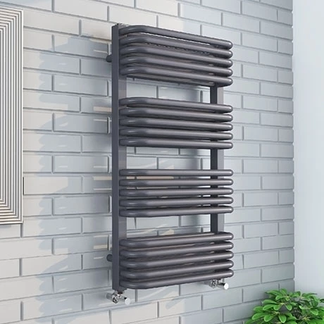 Monza 500 x 1000 Anthracite Designer D-Shaped Heated Towel Rail 3 Monza 500 x 1000 Anthracite Designer D-Shaped Heated Towel Rail