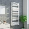 Monza 500 x 1269 White Designer D-Shaped Heated Towel Rail -Cheap Bathroom Heating Store MZ1268X5W p