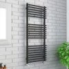 Monza Matt Black 1200 x 490 Round Bar Heated Towel Rail -Cheap Bathroom Heating Store MZ12MB np