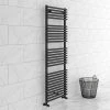 Monza Matt Black 1450 x 500 Round Bar Heated Towel Rail -Cheap Bathroom Heating Store MZ15MB lrg 670