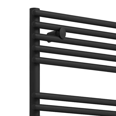 Monza Matt Black 1450 x 500 Round Bar Heated Towel Rail 4 Monza Matt Black 1450 x 500 Round Bar Heated Towel Rail - Image 2
