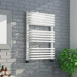 Monza 500 x 736 White Designer D-Shaped Heated Towel Rail