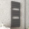 Monza Anthracite Aluminium Heated Towel Rail 1150 x 500mm Flat Panels -Cheap Bathroom Heating Store MZAL5A p