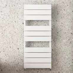 Monza White Aluminium Heated Towel Rail 1150 x 500mm Flat Panels -Cheap Bathroom Heating Store MZAL5W d2 460