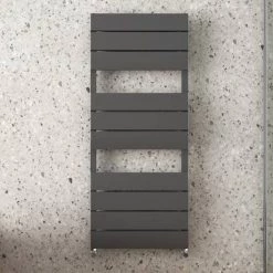 Monza Anthracite Aluminium Heated Towel Rail 1200 x 500mm Curved Panels -Cheap Bathroom Heating Store MZAL9A d2 460