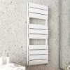 Monza White Aluminium Heated Towel Rail 1200 x 500mm Curved Panels -Cheap Bathroom Heating Store MZAL9W p