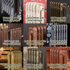 Paladin Shaftsbury 740mm High 5 Section Electric Cast Iron Radiator with 900w Heating Element -Cheap Bathroom Heating Store Paladin Highlight Paint Effect 460 5