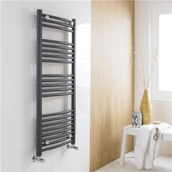 Nuie - Curved Ladder Towel Rail 500 x 1150mm - Anthracite - MTY104 6 Nuie - Curved Ladder Towel Rail 500 x 1150mm - Anthracite - MTY104 -Cheap Bathroom Heating Store Premier Curved Ladder Towel Rail 500 x 1150mm Anthracite MTY104 detail 375