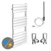 Milan 490 x 1200mm Heated Towel Rail (inc. Valves + Electric Heating Kit) 2 Milan 490 x 1200mm Heated Towel Rail (inc. Valves + Electric Heating Kit) -Cheap Bathroom Heating Store RAD06 EHK p
