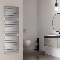Milan Curved Heated Towel Rail 1512mm x 493mm Chrome -Cheap Bathroom Heating Store RAD10C detail02 460