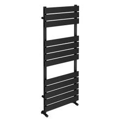 Milan Matt Black 1200 x 490mm Heated Towel Rail