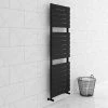 Milan Matt Black 1512 x 500mm Heated Towel Rail -Cheap Bathroom Heating Store RAD15MB prod1a