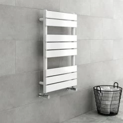 Milan White 800 x 490mm Heated Towel Rail