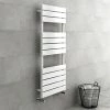 Milan White 1200 x 490mm Heated Towel Rail -Cheap Bathroom Heating Store RAD21W np