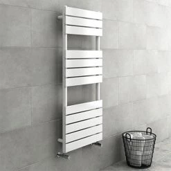 Milan White 1200 x 490mm Heated Towel Rail