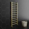Arezzo 1200 x 500mm Brushed Brass Straight Heated Towel Rail 2 Arezzo 1200 x 500mm Brushed Brass Straight Heated Towel Rail -Cheap Bathroom Heating Store RDBBT125 P1